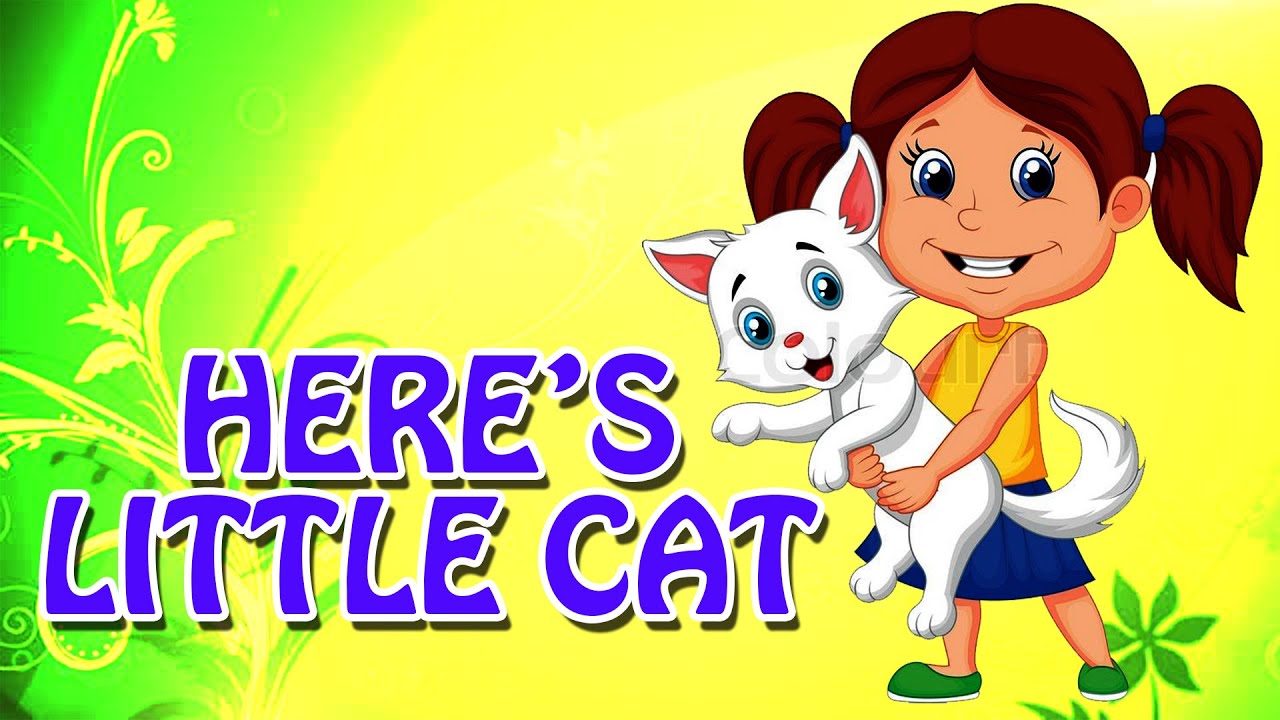 Here's a Little Cat | 3D English Nursery Rhyme for children with lyrics