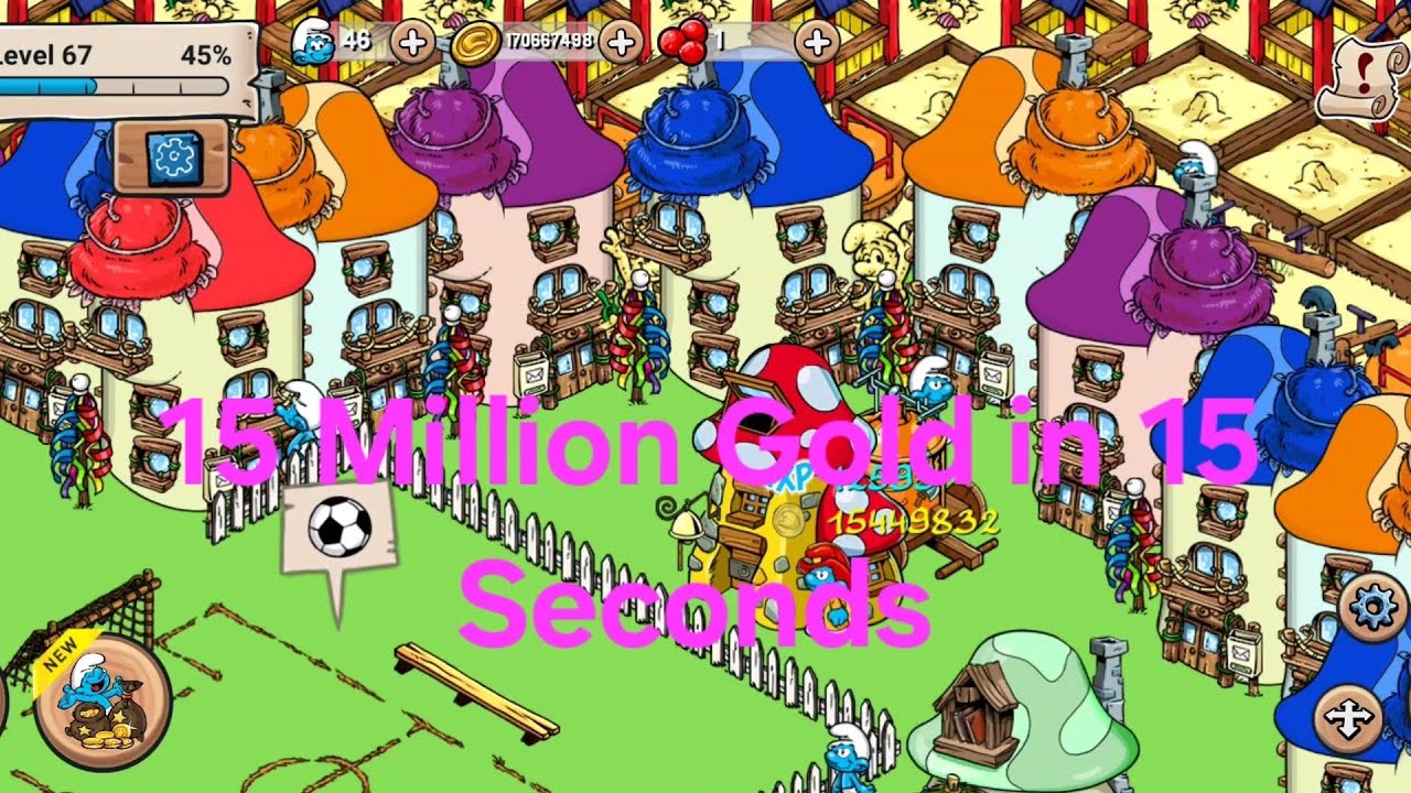 Smurfs Village 15 Million Gold, in 15 second, tips and tricks