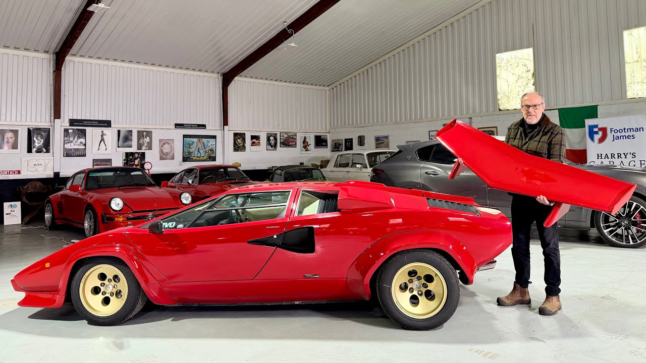 Swapping wheels on my Maserati & P7 plus I fit the rear wing back onto my Countach!