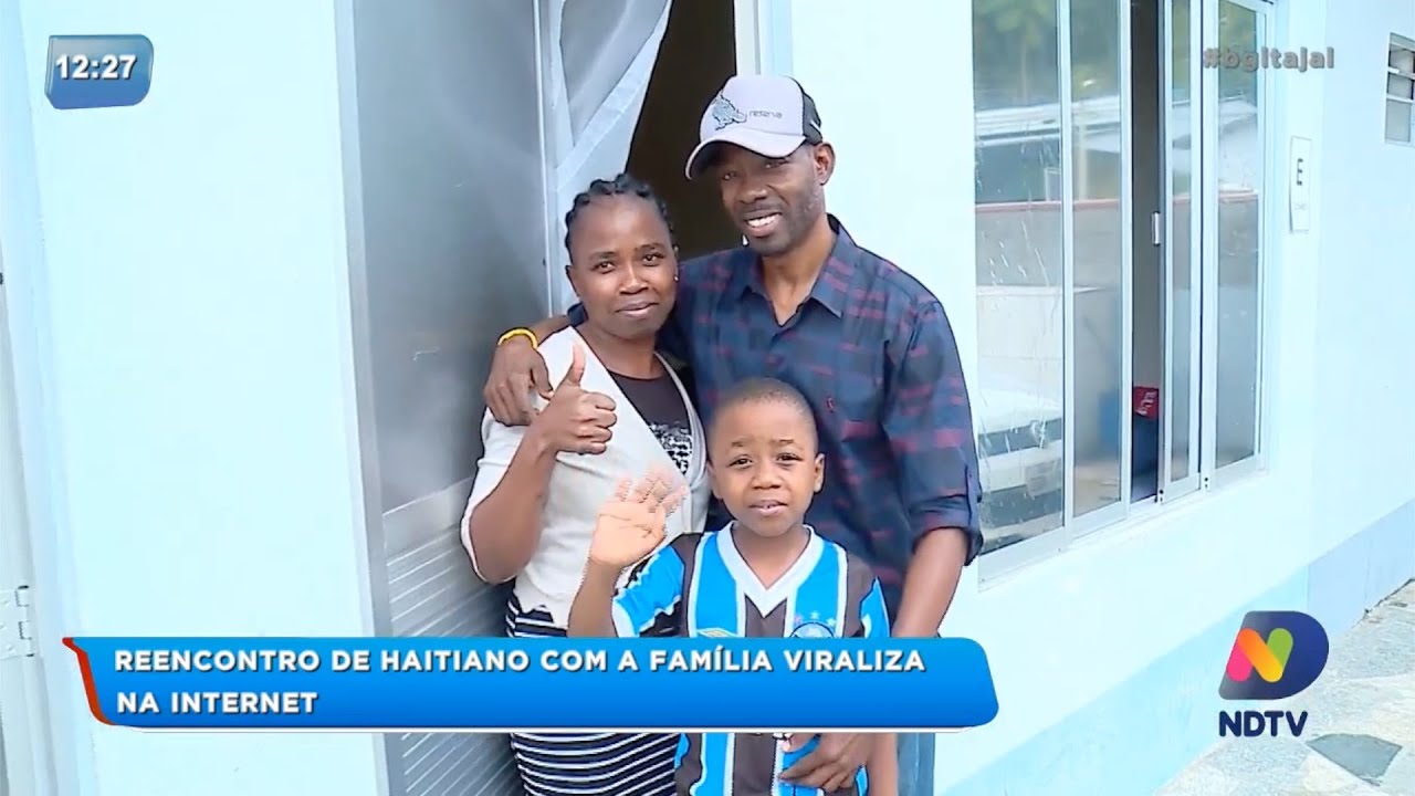 Haitiano que mora no Brasil, reencontra sua família após 3 anos