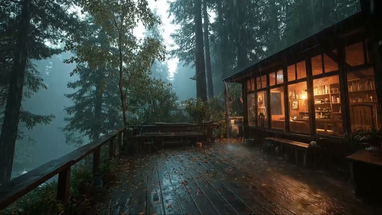 Rain Sounds in a Cozy Cabin 🌧️ Peaceful Evening Ambience to Slow Down & Unwind