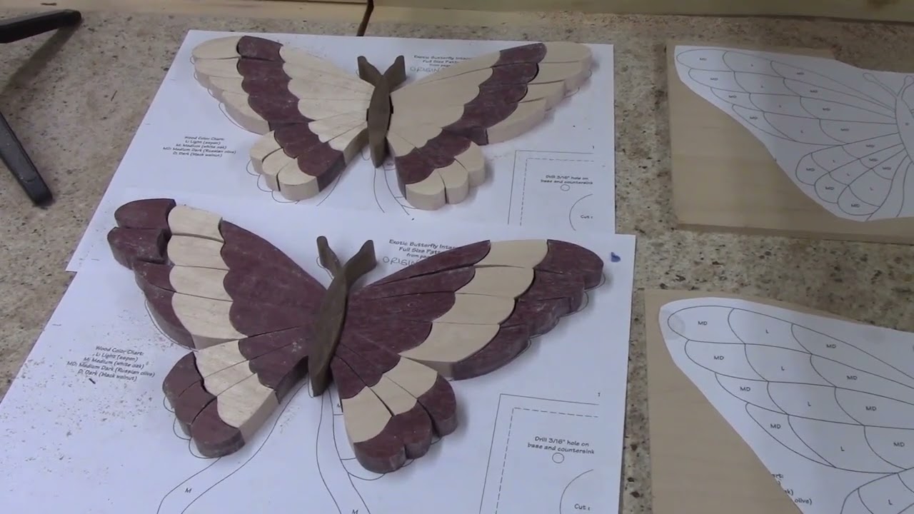 Making A Gorgeous Intarsia Butterfly With Maple and Purpleheart Wood