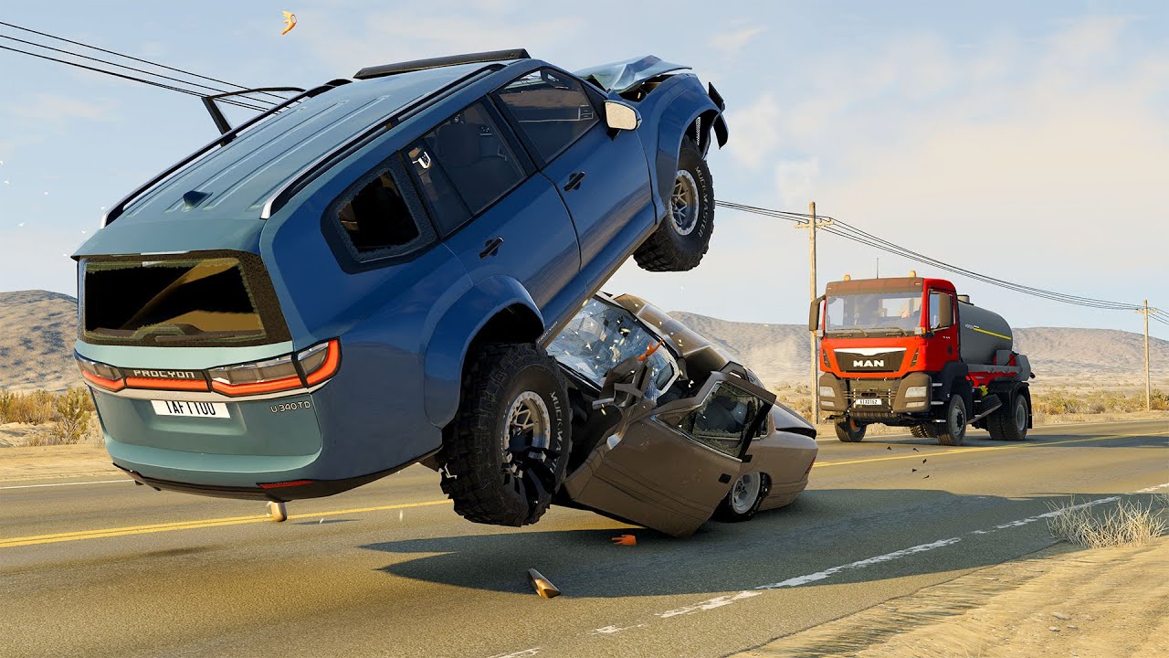 Extreme Car Overtakes & Crashes in BeamNG.drive #1 | Unique BeamNG
