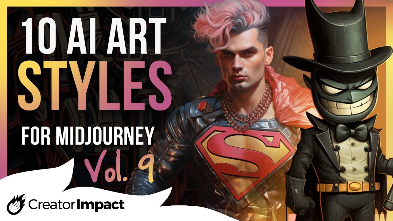 10 Midjourney ART STYLES that are TOONY & FUN: Vol 9 (Midjourney Prompt tips!)