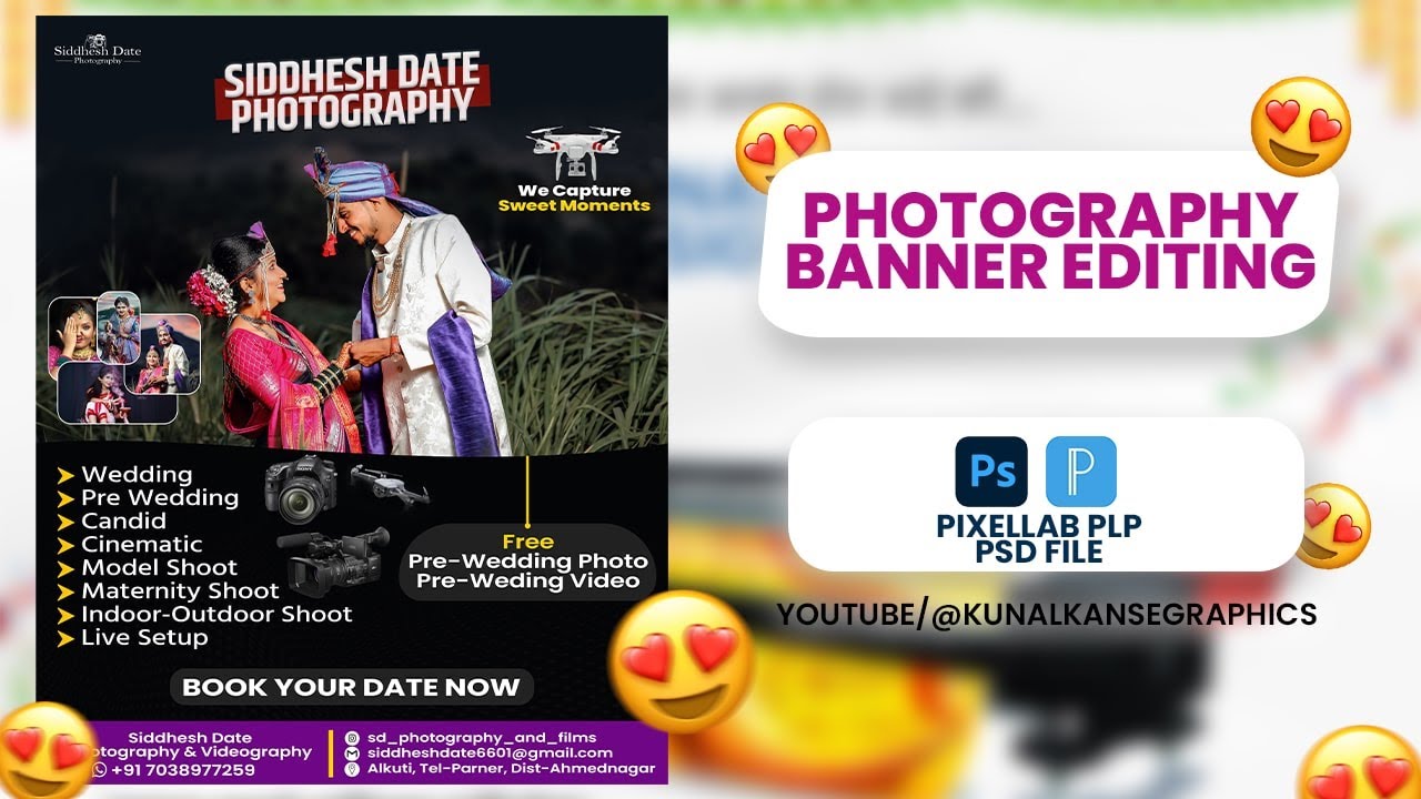 Photography Studio Banner Editing 2022 #photographyBanner #pixellab #Psd #plp #Kunalkansegraphics