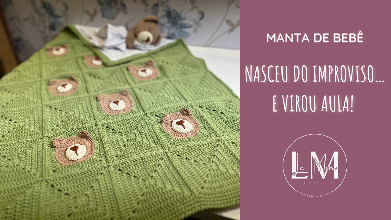 Manta de ursinho em crochê - LINDA E FÁCIL