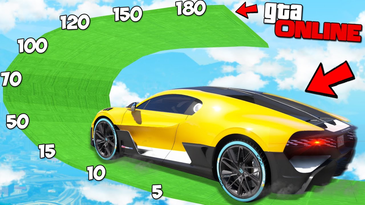 НА СКОЛЬКО ГРАДУСОВ ЗАЕДЕТ ЧИТ ТАЧКА BUGATTI ПО ОГРОМНОЙ ДУГЕ? ЭКСПЕРИМЕНТЫ В ГТА 5 ОНЛАЙН