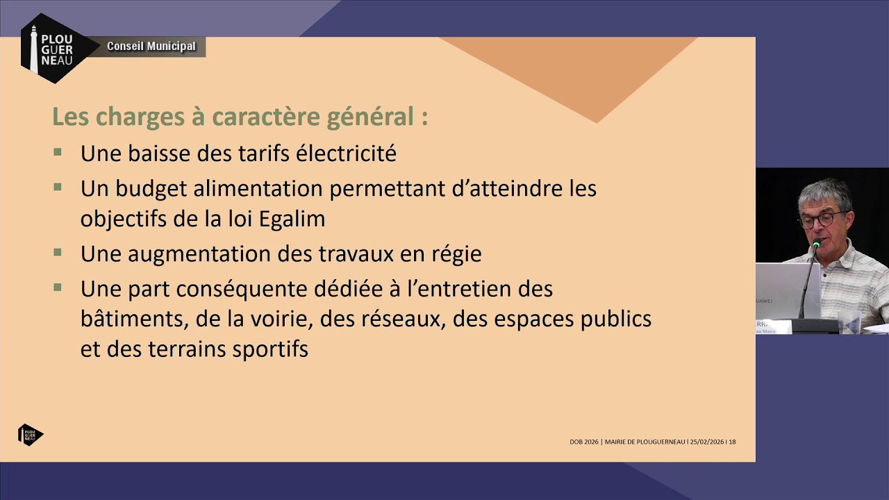 Conseil municipal du mercredi 25 février 2026 de la commune de Plouguerneau