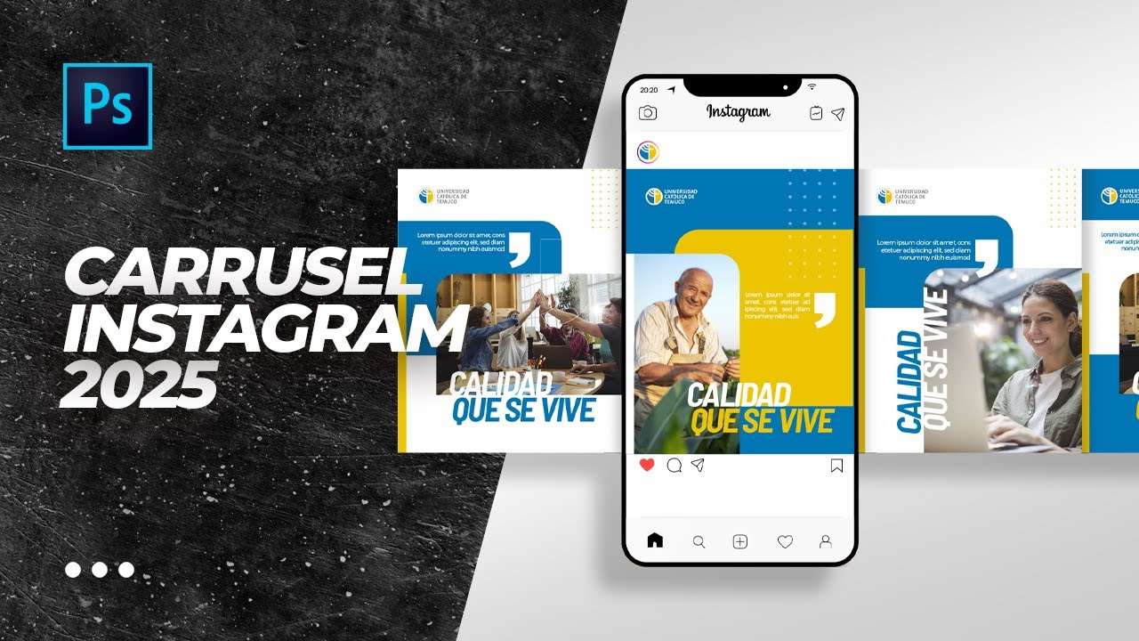 Crea un CARRUSEL de Instagram 2025 y aprende a exportarlo | Photoshop Tutorial