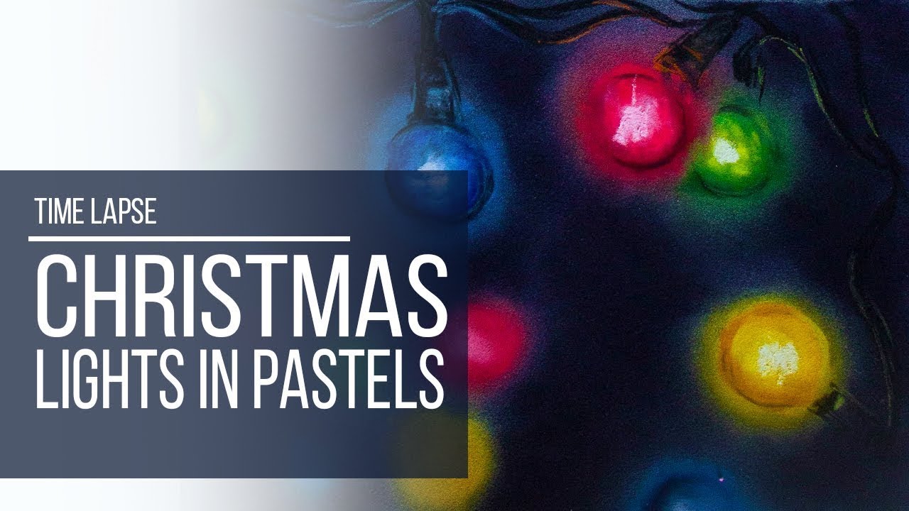 How to draw Christmas lights with soft pastels