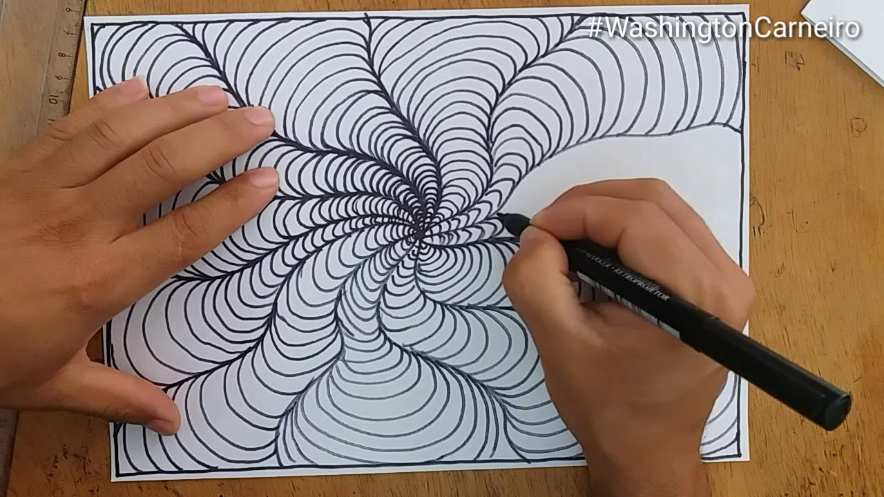 Desenho em espiral, arte óptico