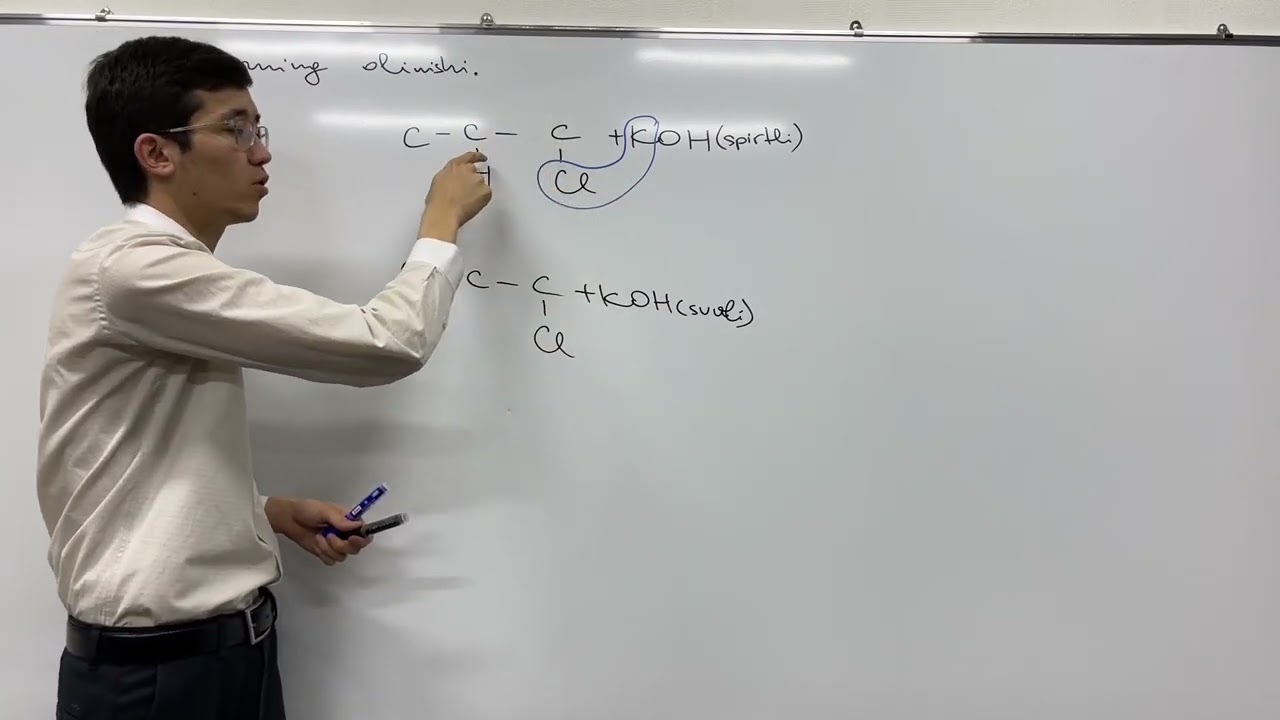 Alkenlarning olinishi (monogalogenli alkanlarga KOH 2 xil ta`siri) | Organik kimyo 2.0