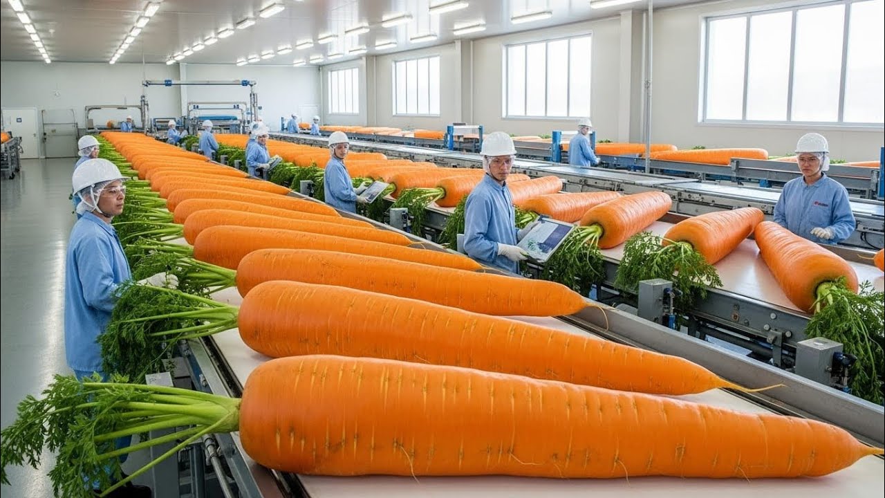Inside the Mega Carrot Juice Factory | From Fresh Carrots to Bottled Juice (Full Process)