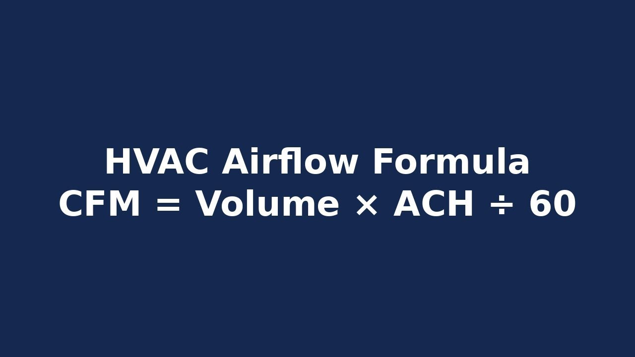 How to Calculate CFM with Volume and ACH | HVAC Airflow Formula Explained