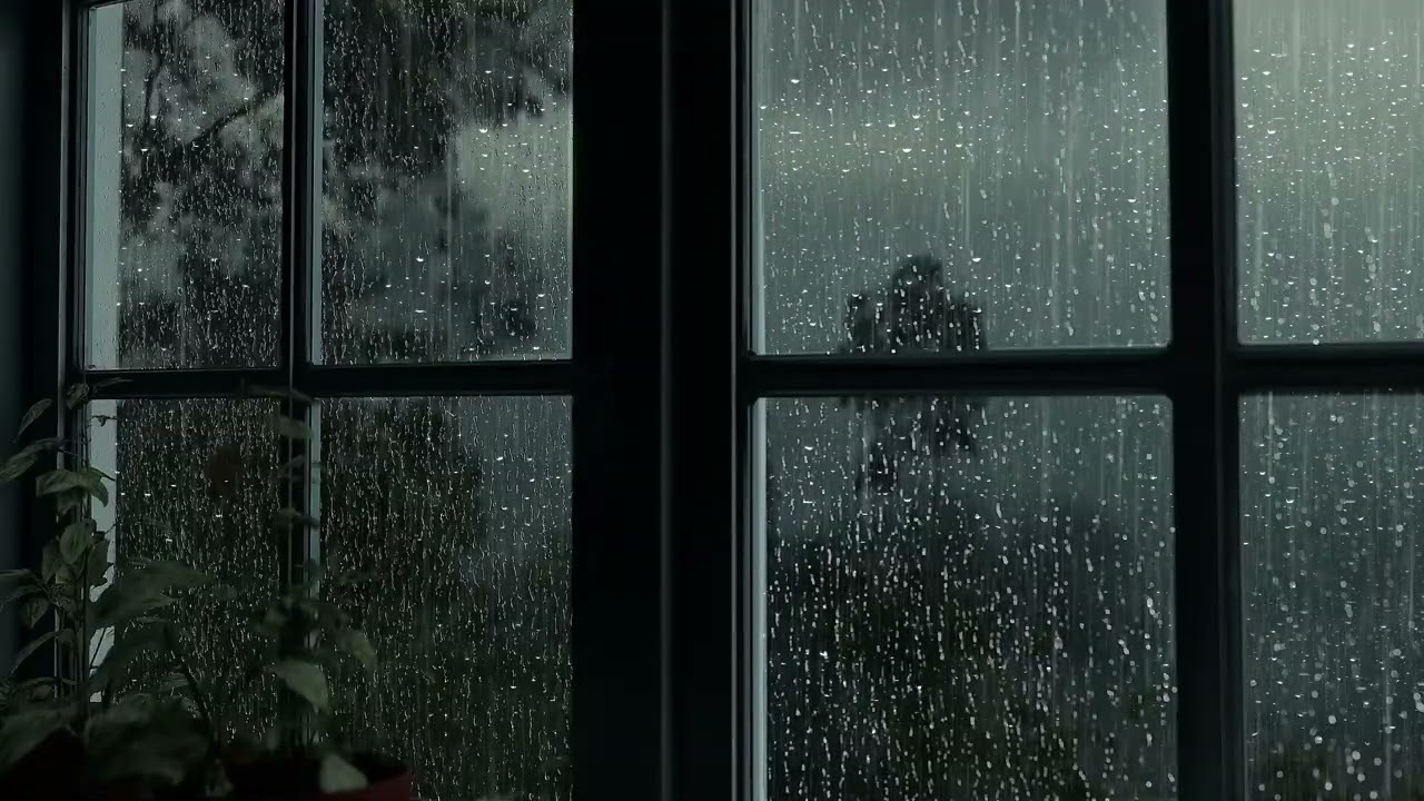 🌙🌧️ Night Rain & Window View | 3 Hours Realistic Rain ASMR | Mindfulness Sleep Study Healing
