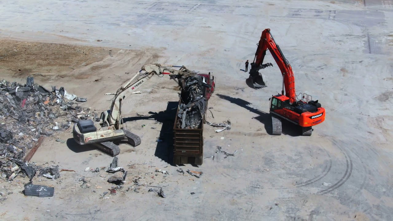 Silver City Galleria Mall Demolition Project drone video. Clean up.