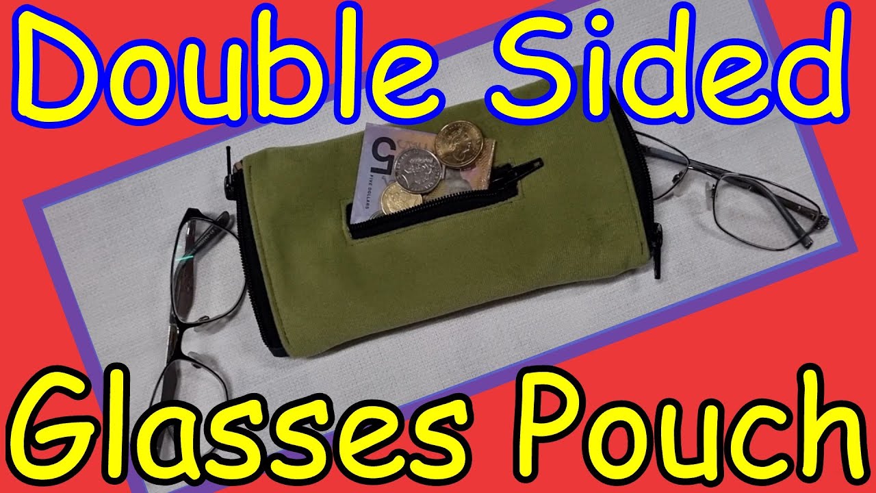 How to sew double sided glasses case with zippered pocket DIY make eyeglasses pouch at each end