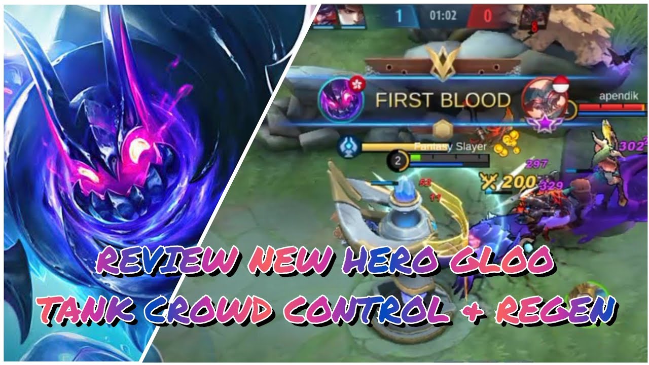 REVIEW NEW HERO GLOO - TANK CROWD CONTROL & REGEN - MOBILE LEGENDS