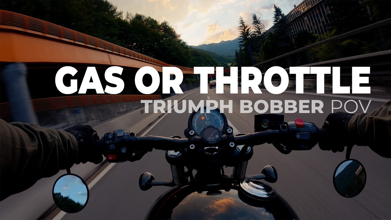 POV sunset ride through Prahova Valley on a Triumph Bonneville Bobber