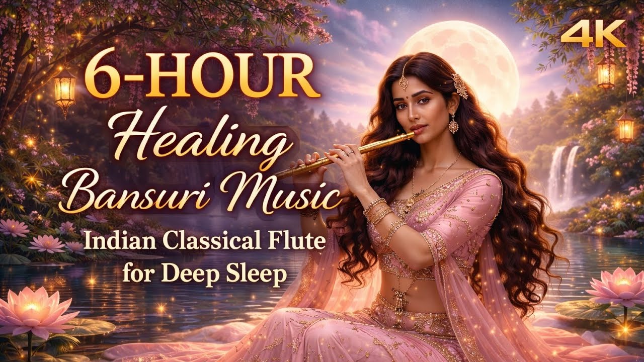 She Played This Flute Under the Moon… and the World Fell Asleep 🌙 | 6 Hours Divine Bansuri (4K) /