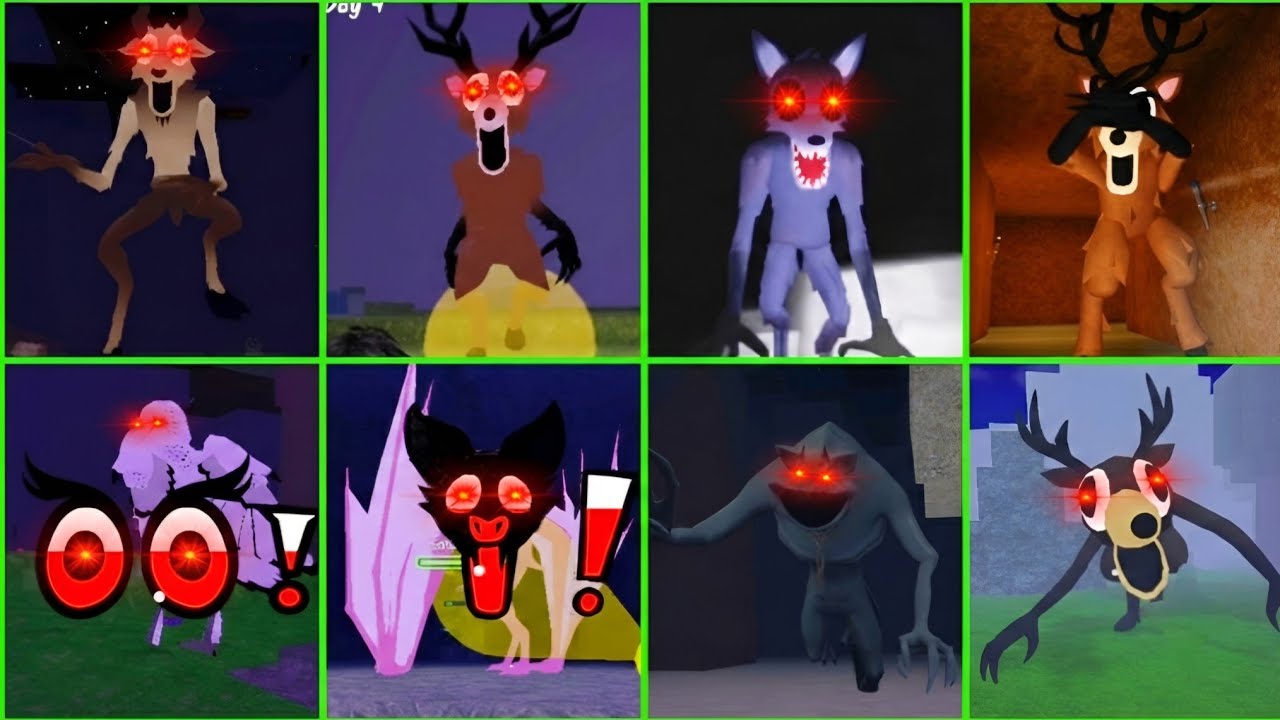 All Monsters Evolved! Normal to Nightmare Mode (99 Nights In The Forest)