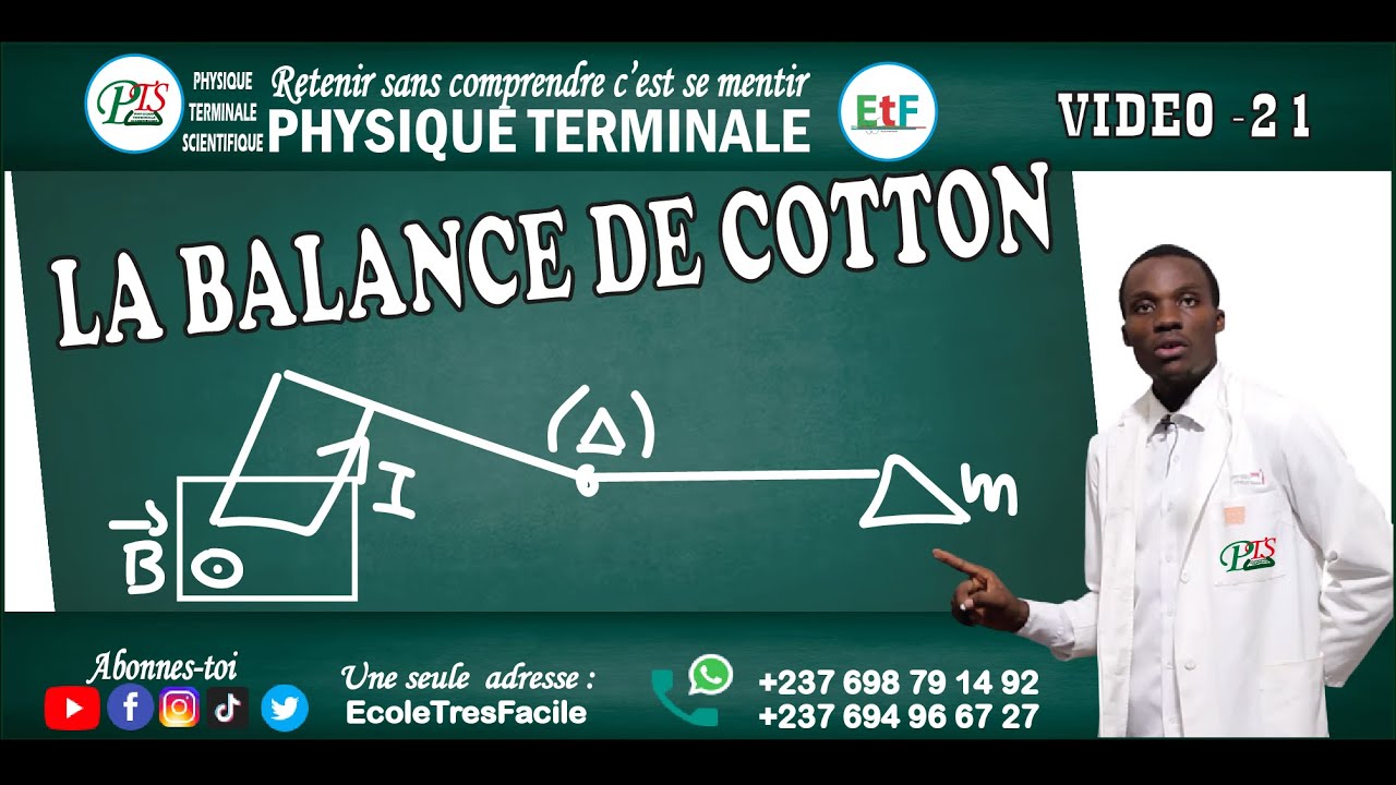 Physique Terminale #21 - Chapitre 3 : Interactions Magnétiques - La balance de Cotton