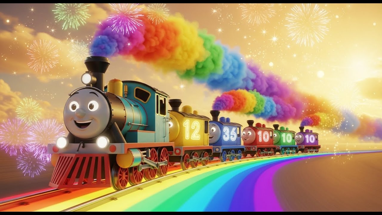 Number Train Adventure! 🚂🌈 Learn Numbers 1–10 with Colors,Rhymes & Fun Characters Kids Learning Song