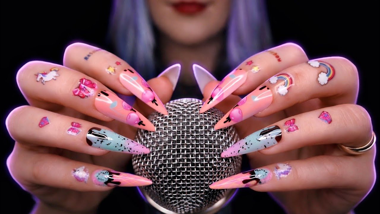 HYPNOTIC ASMR ✨ Deep Sleep Mic Scratching 💜 Decorated Nails