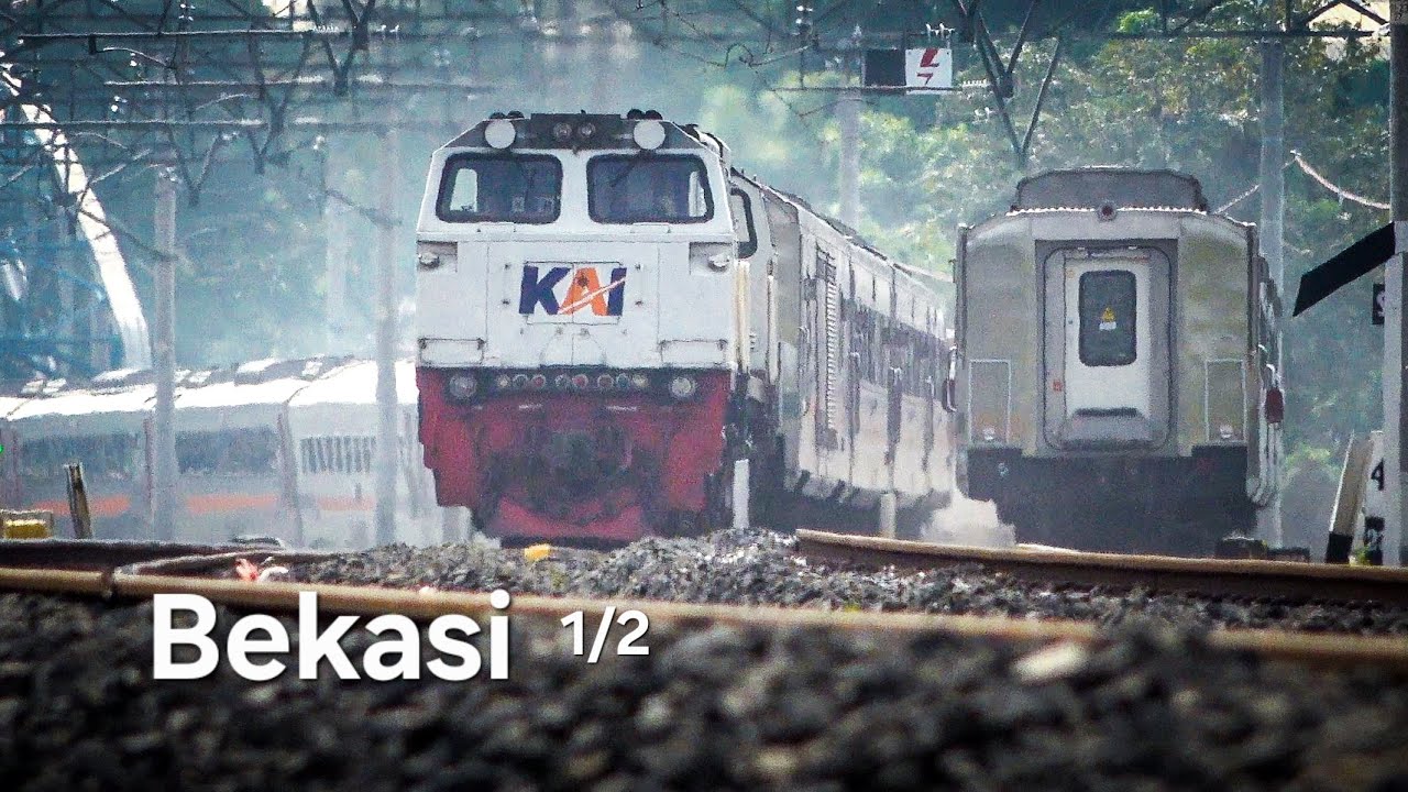 (1/2) Nonton Kereta Api Lewat Di Timur Stasiun Bekasi 03/07/2025