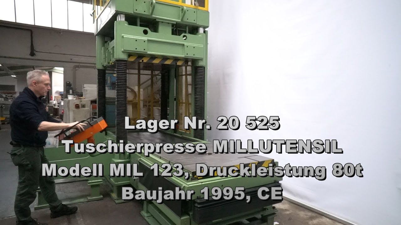 Lager Nr. 20525 - Tuschierpresse MILLUTENSIL MIL123, 1200x1000 mm, Druckleistung 80t, Bj. 1995