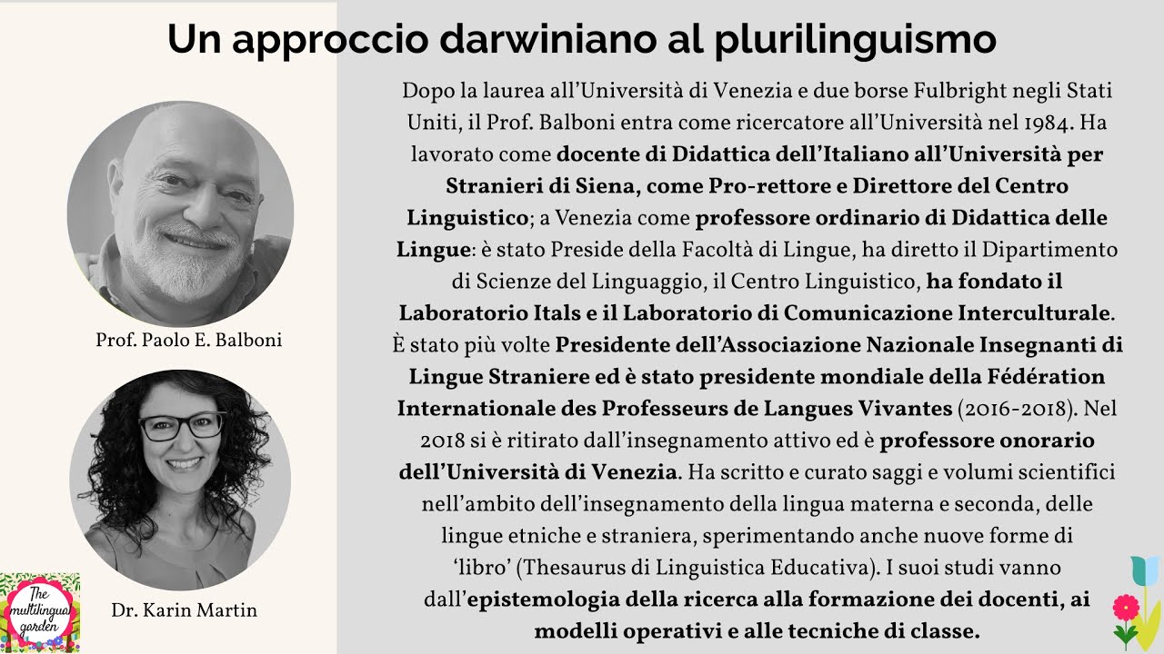 Un approccio darwiniano al plurilinguismo - Prof. Paolo Balboni #20