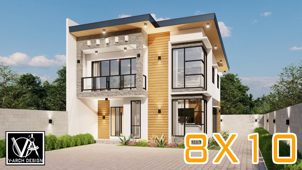 8X10 TWO STOREY MODERN HOUSE- HIGH CEILING DESIGN ( 80 SQM) | 3 BEDROOM