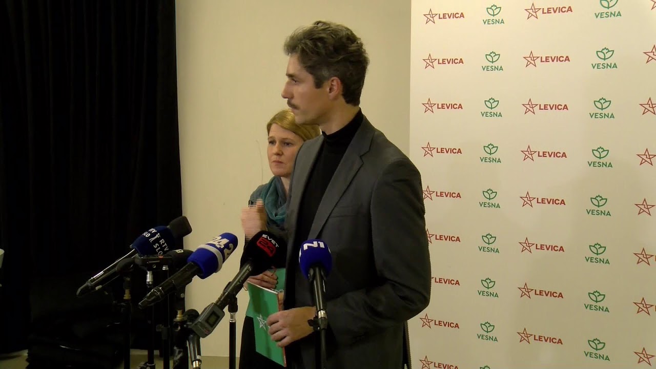 (V ŽIVO) Levica in Vesna z manifestom za volitve