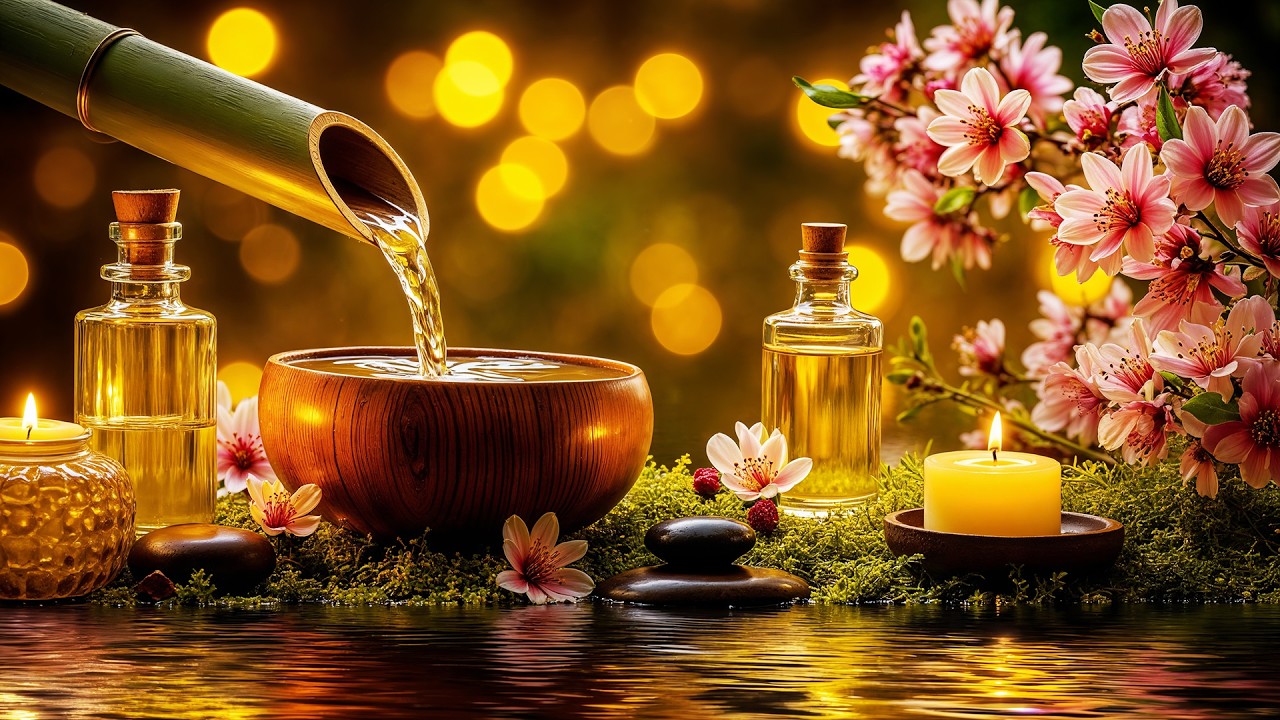 Relaxing Music Relieves Stress & Anxiety 🌿 Bamboo Water Sounds + Healing Piano, Deep Sleep 😴