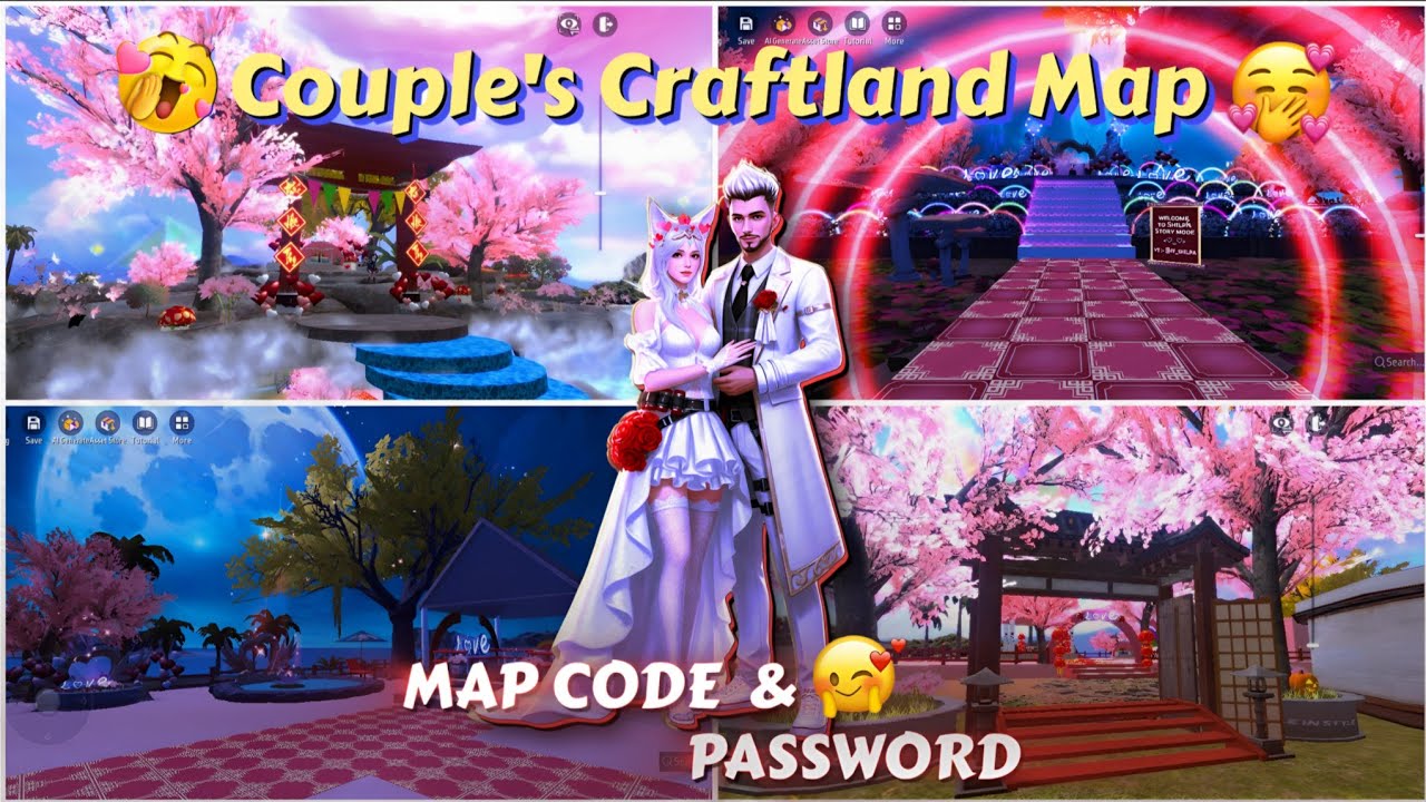 😱Best Craftland Maps in Free Fire 😍|couple Map 💞 Top Craftland Map Free 🔥 #freefirecraftland