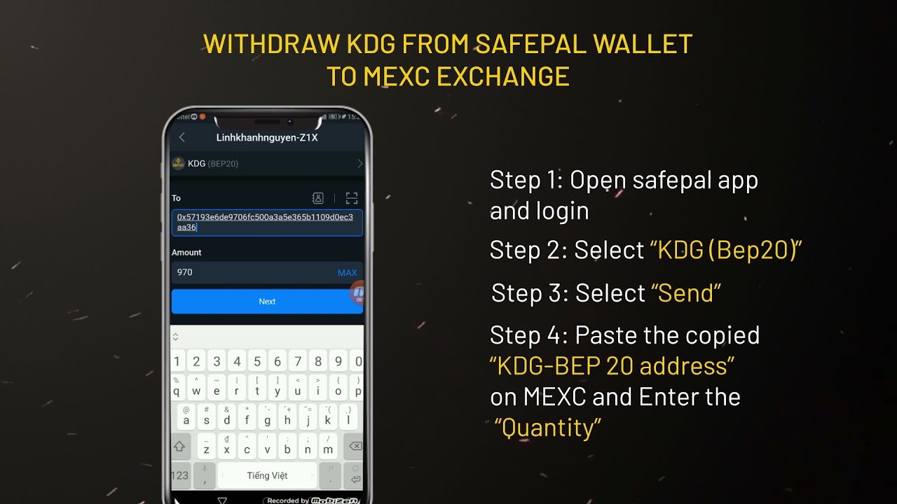How to withdraw KDG from Safepal wallet to MEXC(MXC) exchange