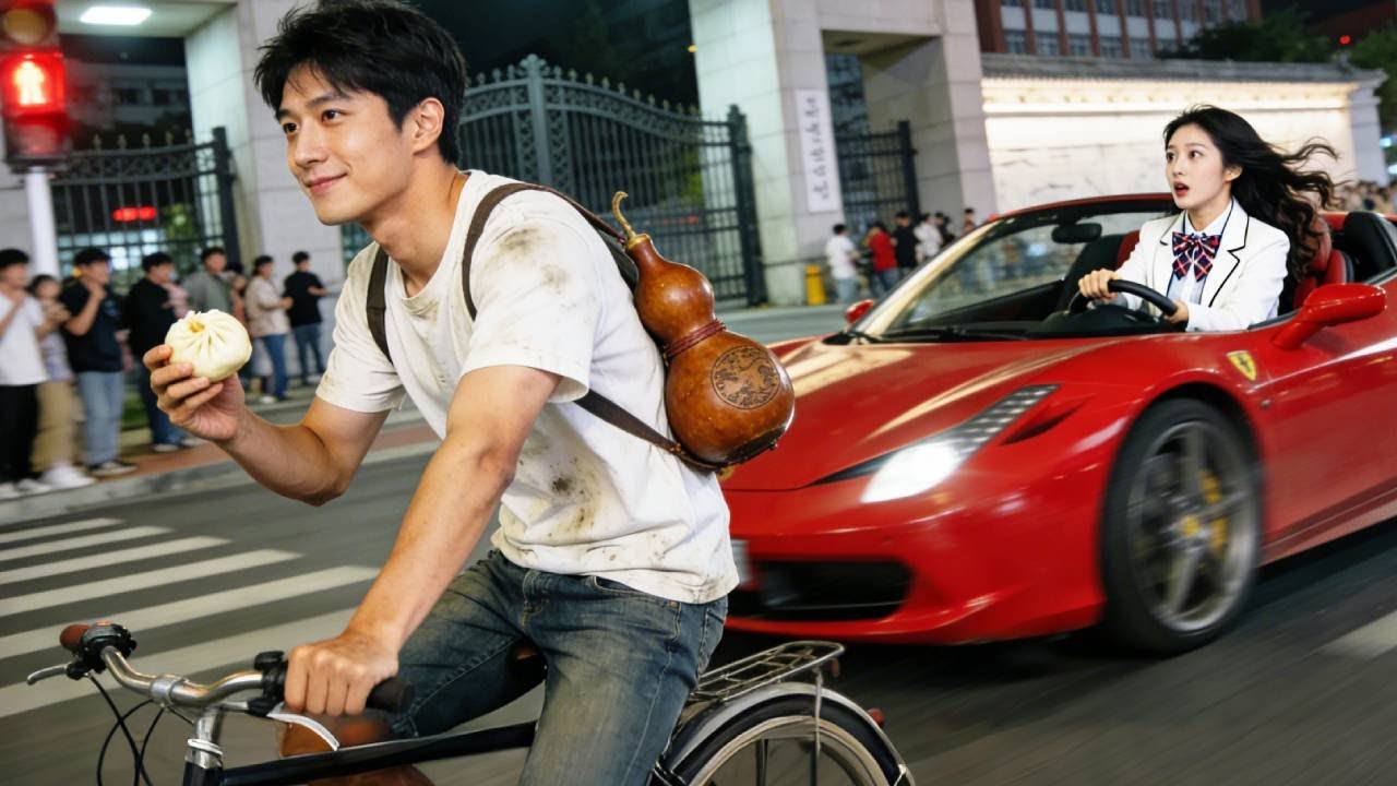 Poor boy who can't pay tuition raced past school beauty’s supercar on bike,stole her heart,fate flip