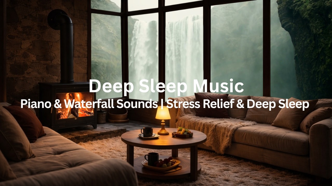 Piano & Waterfall Sounds | 5 Hours Music for Stress Relief and Fall Asleep Instantly
