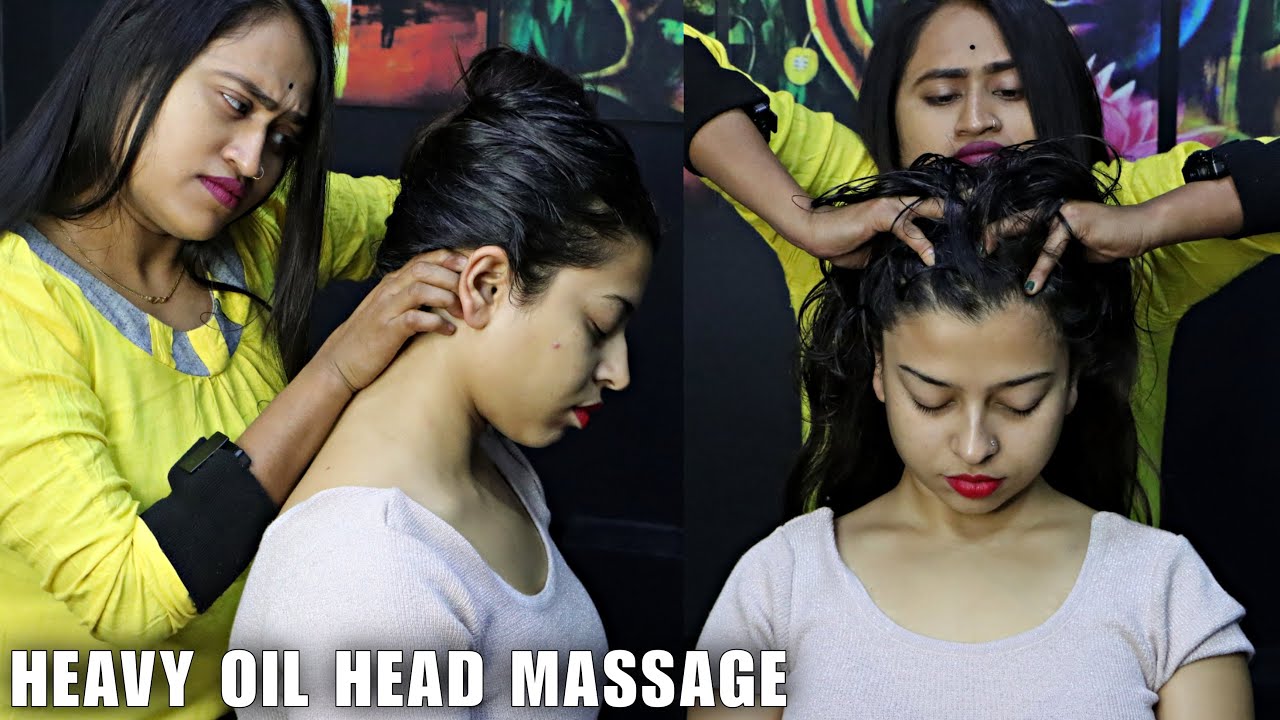 Girl Received Heavy Oil Head Massage | Neck Cracking | Body Massage & Finger Cracking | ASMR