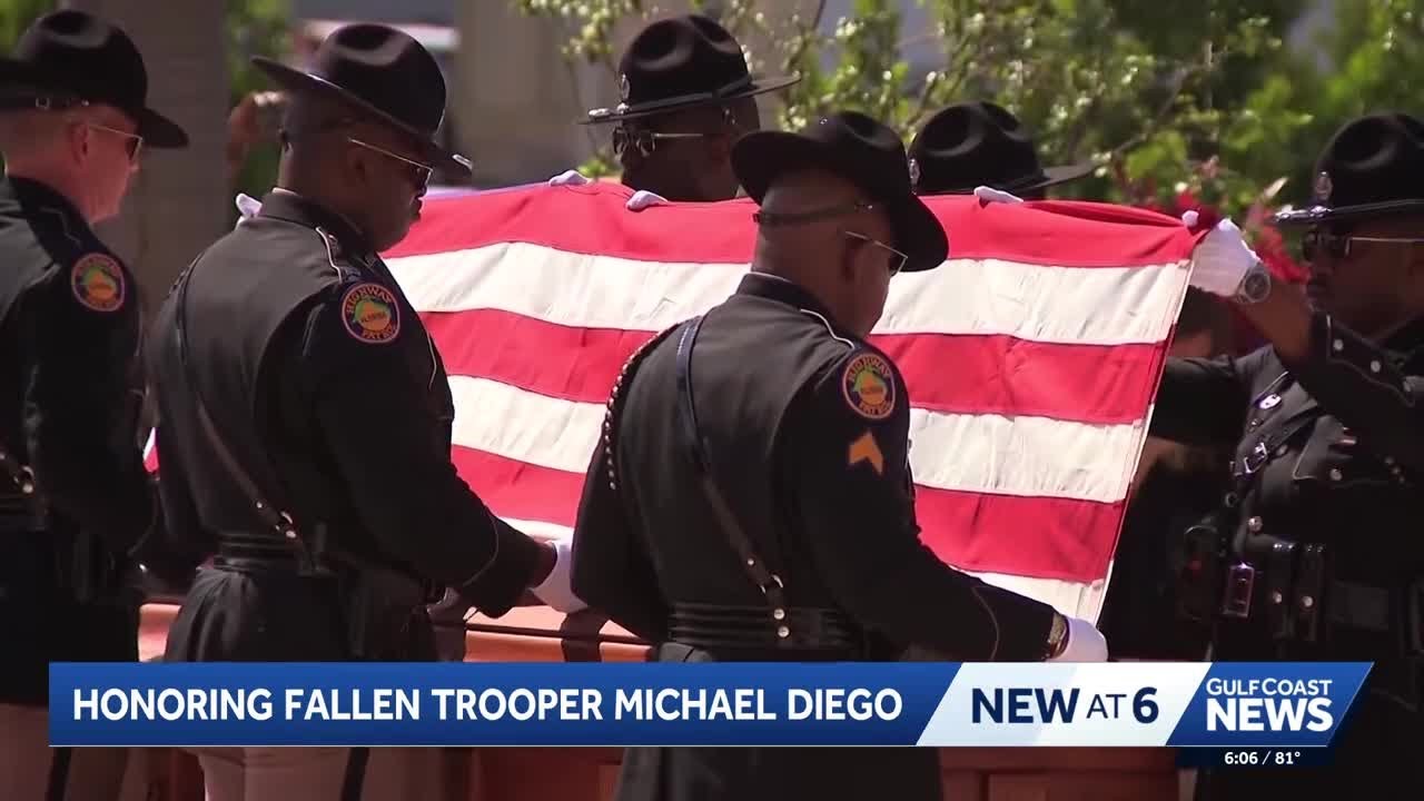 Florida Highway Patrol honors fallen trooper Michael Diego at funeral service Saturday