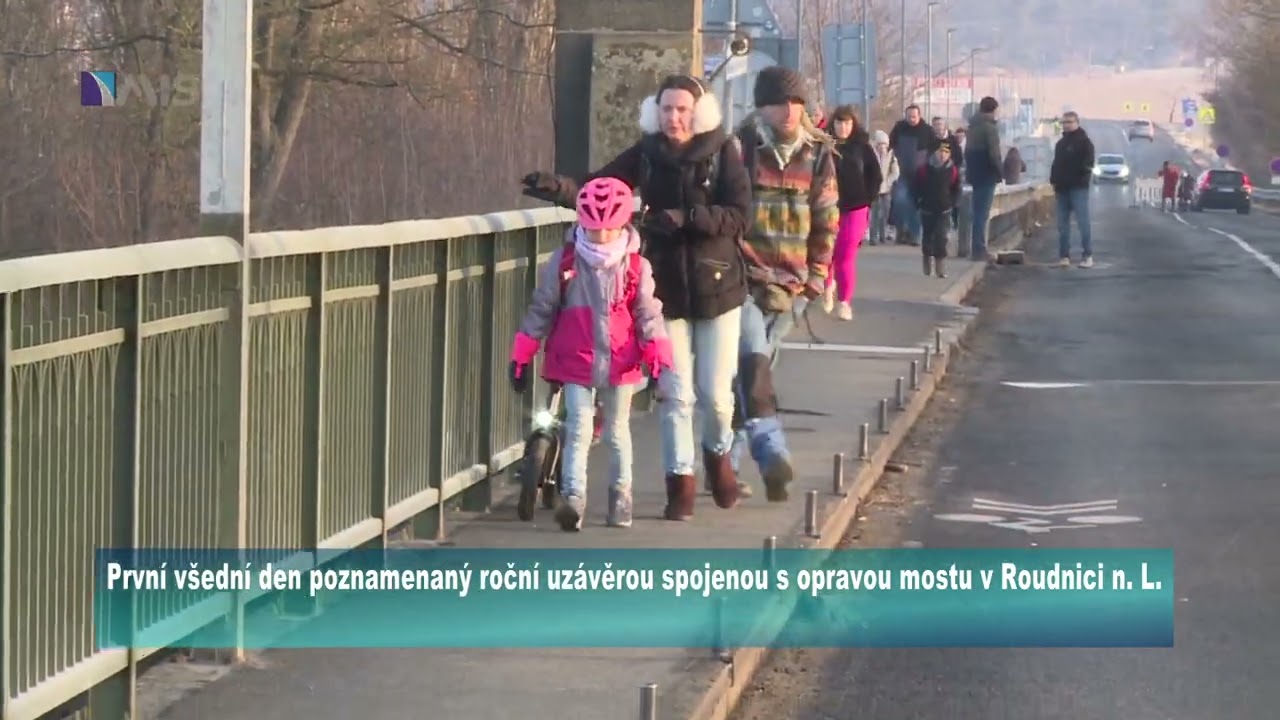 První všední den s uzavřeným mostem v Roudnici n. L.