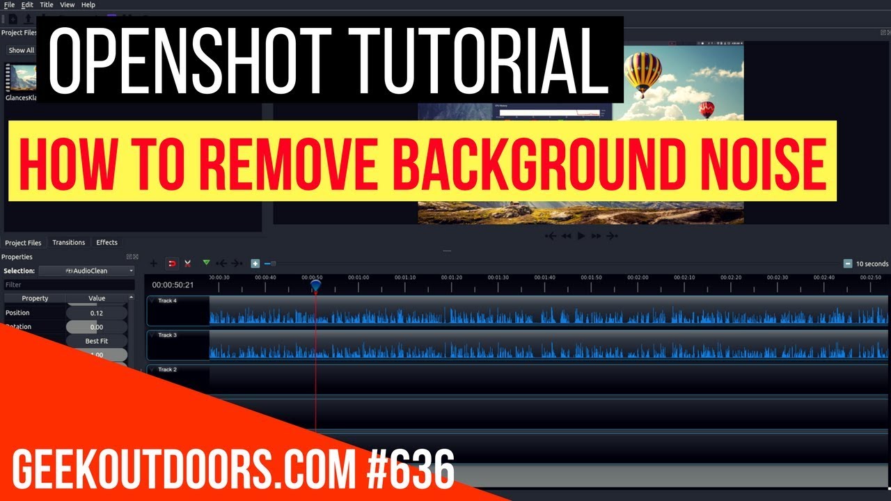 УЧЕБНОЕ ПОСОБИЕ OPENSHOT: Как удалить фоновый звук Geekoutdoors.com EP636