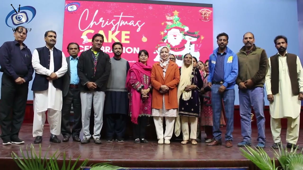 Christmas cake cutting ceremony at LCWU