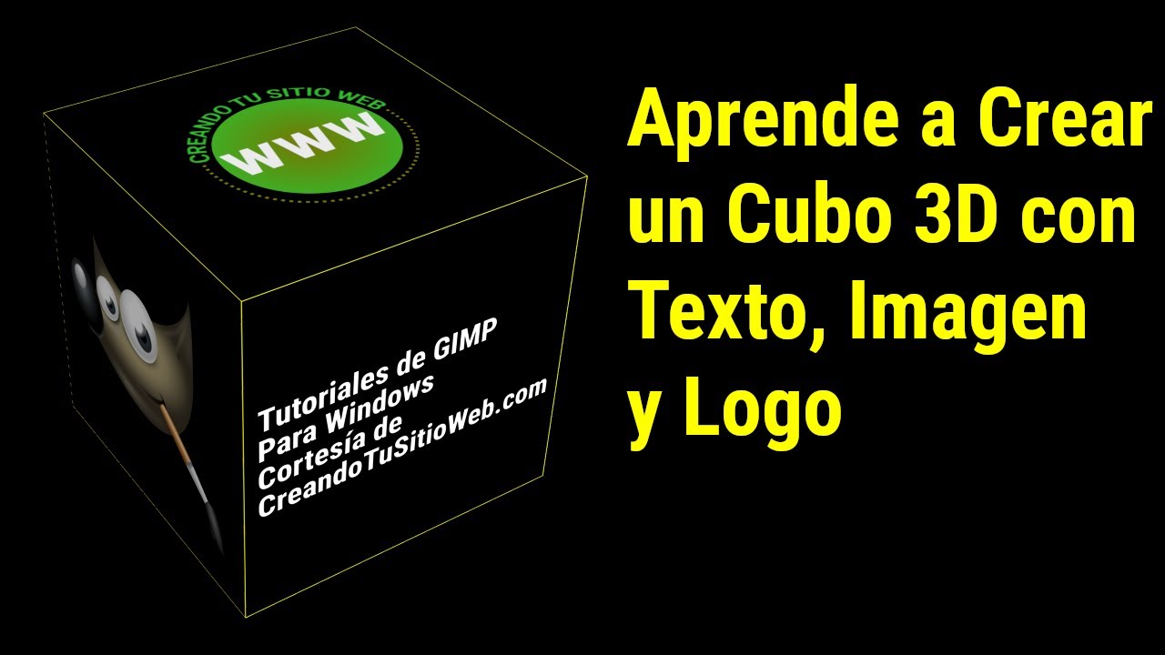 👍​ GIMP 3.0.4 | Crea un Cubo 3D con Texto, Imagen y Logo (¡Fácil y Rápido!)