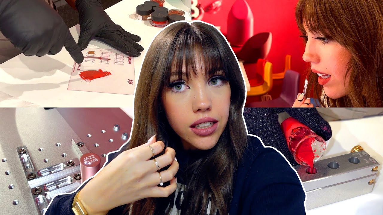 CUTTING TRENDY BANGS & CUSTOM LIPSTICK AT BITE LIP LAB! 😨 | Kenzie Scarlett