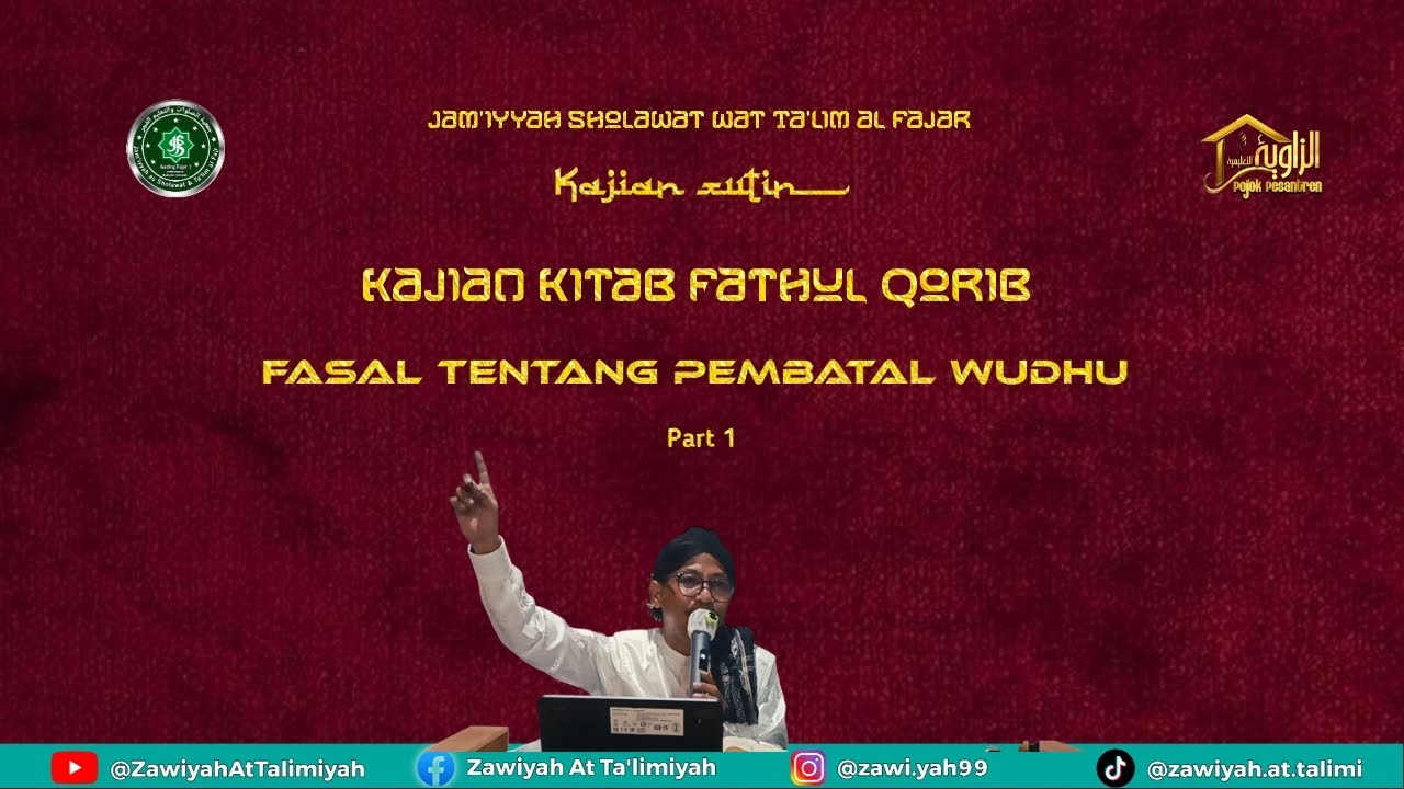 Kitab Fathul Qorib | Hal-hal yang membatalkan wudhu
