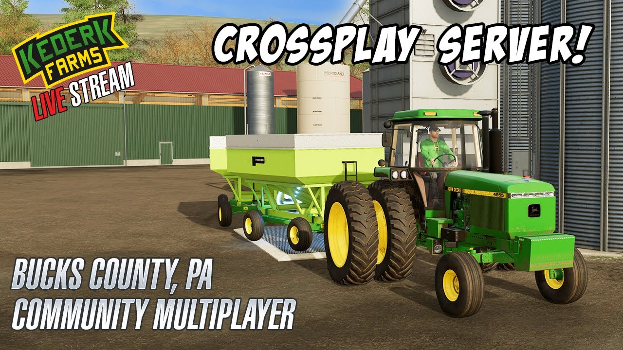 🔴 Bucks County, PA Multiplayer Community Server with only CrossPlay Mods! - FS22