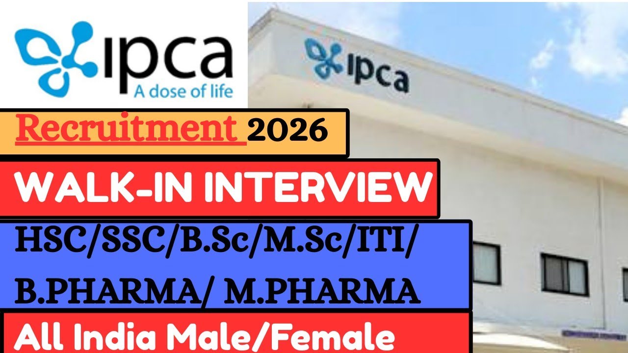 Ipca Pharma Recruitment 2026| Ipca Pharma Job Vacancy 2026 | Pharma Job Vacancy 2026 #jobs