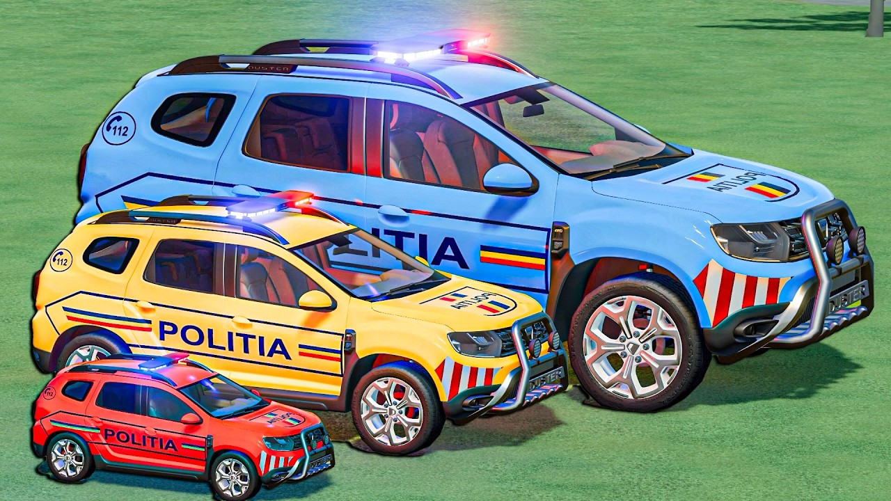 Transporting Police Cars With GIANT TRAILERS - Farming Simulator 22