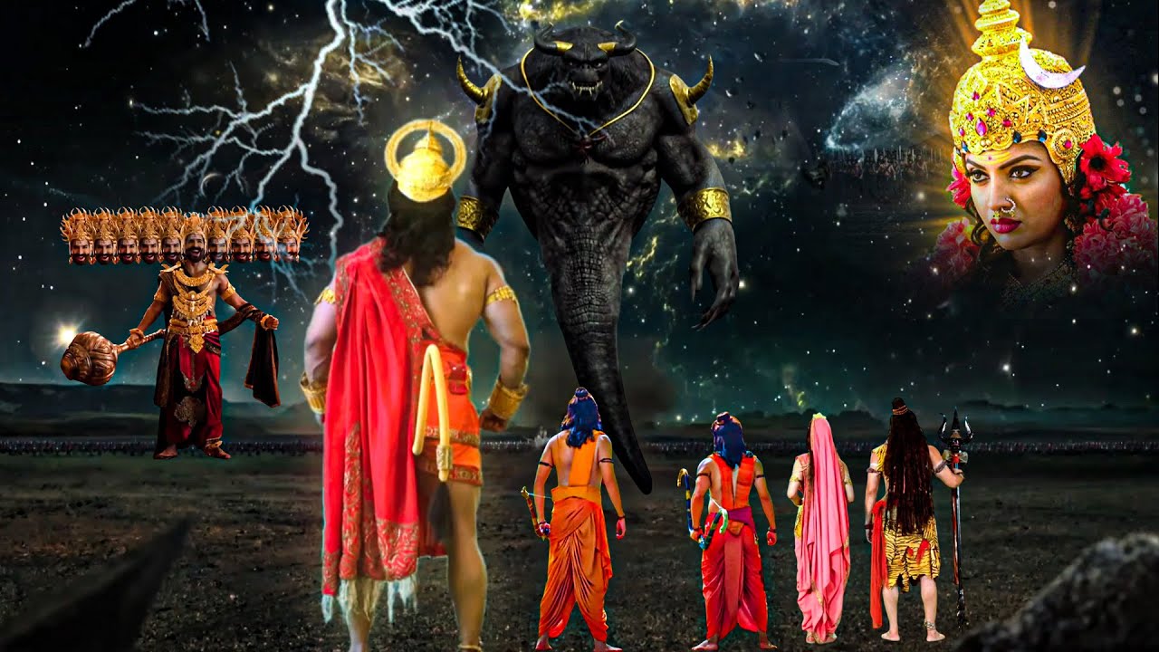 दसानन्द रावण ने हनुमान को मारने के लिए भेजा जिन्न जैसा दिखने वाला दैत्य असुर | Vighnaharta Ganesha